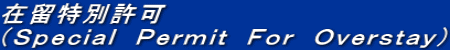 在留特別許可 (Special Permit For Overstay)